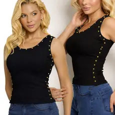 Regata basica blusa feminina Bordada Malha Premium de Alta Qualidade blusa estilosa