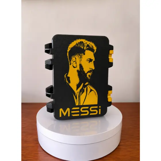 Caixa para 500 Figurinhas Messi, Cristiano Ronaldo,Vini Jr. e Neymar Jr. | Suporte Interno Removível