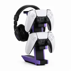 Suporte para 2 Controles PS5 e Headset Gamer | Organizador de Mesa | Impressão 3D Premium