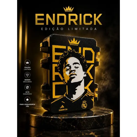 Caixa Porta Figurinhas Endrick 500 Figurinhas Organizador Premium Futebol Copa 3D Colecionador