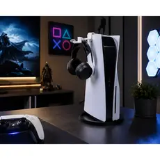 Suporte Vertical PS5 + Suporte Headset Fone Gamer para PlayStation 5 Slim e Fat com Parafuso