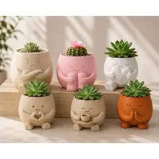 Vaso Decorativo para Suculenta e Cacto em | Cachepot Moderno com Personagem Fofo | Vasinho para Mesa, Decoração