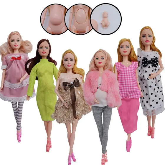 30cm multifuncional Jointable boneca grávida Barbie boneca bebê vestir-se boneca menina brinquedo de aniversário