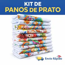 Kit Panos De Prato Para Cozinha Pia Bainha Copa Estampado Grande Com 5 e 10 Peças