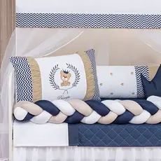 Kit Berço Teddy 11 Peças Urso Príncipe | Enxoval Completo Premium Menino/Menina | Padrão Americano