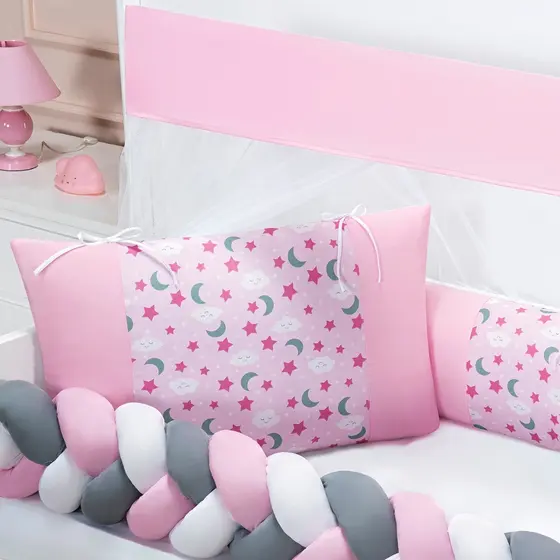 Kit Mini Berço Trança Fofuxo 6 Peças Menino Menina| Enxoval Bebê | Padrão Americano/Nacional/Mini