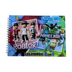 Livro de Colorir Roblox Minecraft Colecionável Pintura Desenho Estilo com 50 Desenhos