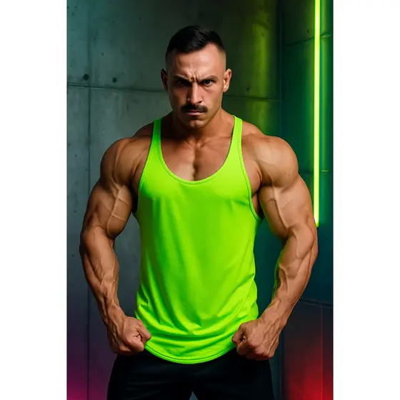 Regata Masculina Cavada Academia em PV Varias Cores NEON Lisa sem Estampa Marca Bombey