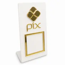 Placa Pix QR Code Pagamento Seguro Display Acrílico de Mesa para Balcão Loja