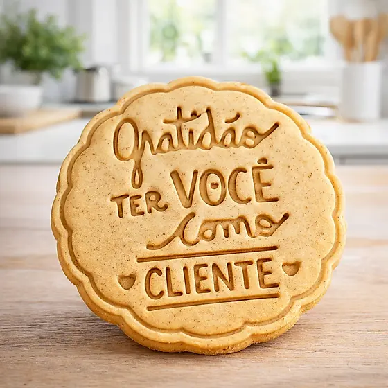 Molde Carimbo para Biscoito, pasta americana, massinha, etc... – Gratidão Ter Você Como Cliente