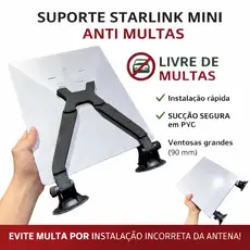 Suporte Painel Starlink Mini Teto Veicular Com Duas Ventosa 90mm Carro
