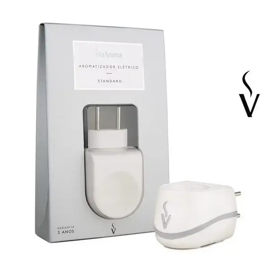 Difusor Elétrico Standard Via Aroma Branco e Preto + Essências