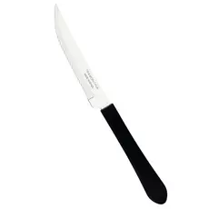 Kit 6, 9, 12 ou 24 Facas Tramontina Leme Para Churrasco Cabo Preto Serra