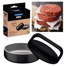 Prensador e Modelador de Hambúrguer Tramontina Black Burger Forma Antiaderente Carne Caseira Vegana