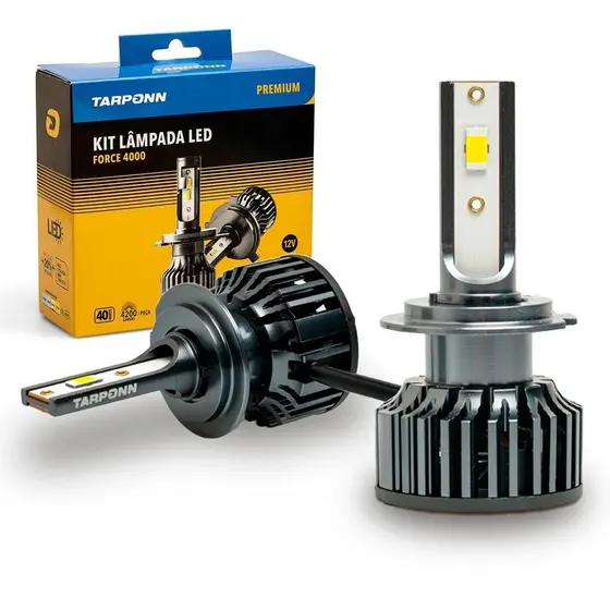 Kit Lâmpada Led Force 4000k Premium H7 40w 8400lm Tarponn