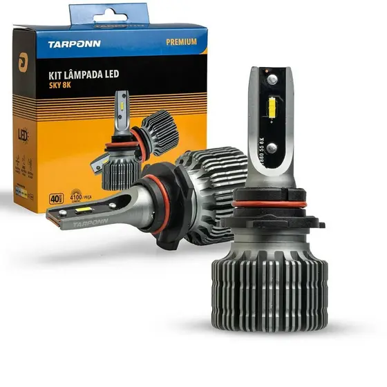 Kit Lâmpada Led Sky Hb3 40w 8200lm 8000k Branca Azulada Tarponn