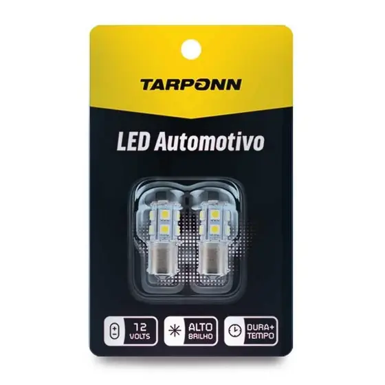 Par Lâmpada Led Ba15s 1 Polo 13 Leds 12v 6000k Tarponn