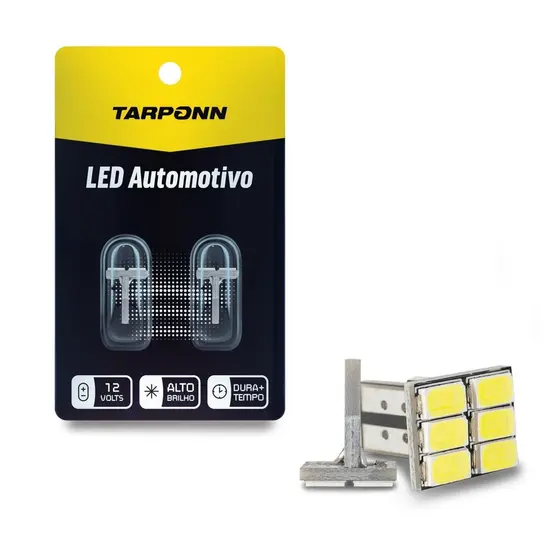 Par Lâmpada Led Pingo T10 5630 6 Leds Canbus 6000k Tarponn
