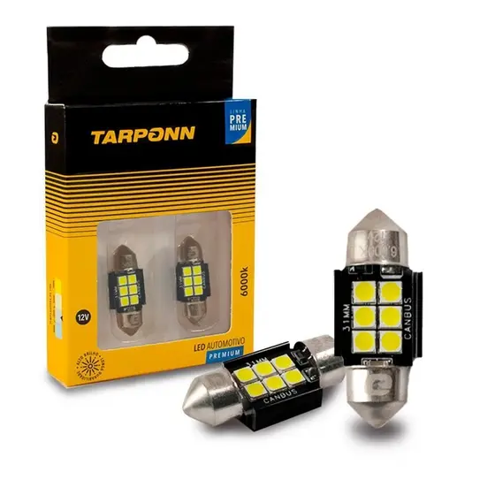 Par Lâmpada Led Torpedo Canbus Premium 31mm 12v 6000k