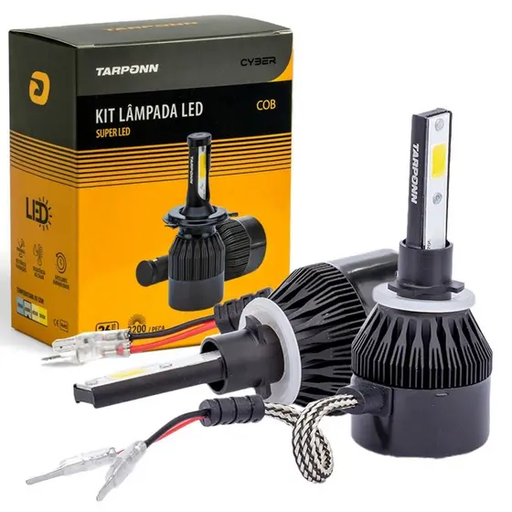 Kit Lâmpada Super Led Cyber H27 36w 6400lm 6000k Tarponn