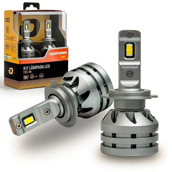 Kit Lâmpada Led Tx5 Pro 4k H7 11000lm Branco Neutro Tarponn