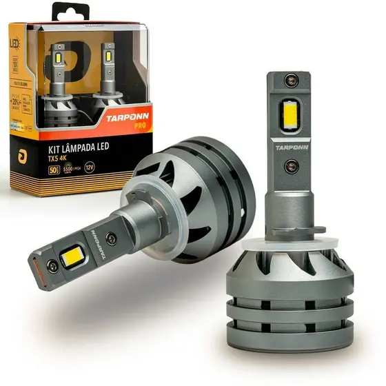 Kit Lâmpada LED TX5 PRO H27 4000K 5500LM Branco Neutro Tarponn