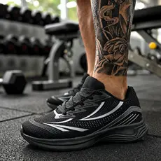 Tênis Masculino AMX Esportivo Fitness Academia Corrida Caminhada Leve Respirável Preto