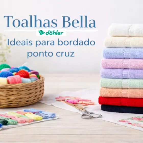 Kit 3/6/9 Toalhas Lavabo Bella Dohler Etamine Para Bordado Ponto Cruz Aveludada Macia Ótima Absorção