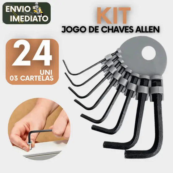 Jogo 24 chaves Allen Resistencia, Durabilidade e Qualidade Garantida para suas obras linha premium