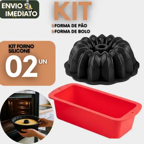 Forma de Silicone Antiaderente Para Bolo e Pão Caseiro Air Fryer Forno Freezer Assadeira Confeitaria