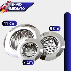 Kit Ralos de Pia Aço Inox 11cm, 9cm e 7cm ou unitário – Protetores para Cuba de Cozinha