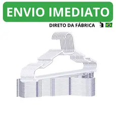 Cabide Adulto Acrílico Transparente Kit Cabides Reforçado Organizar Roupas