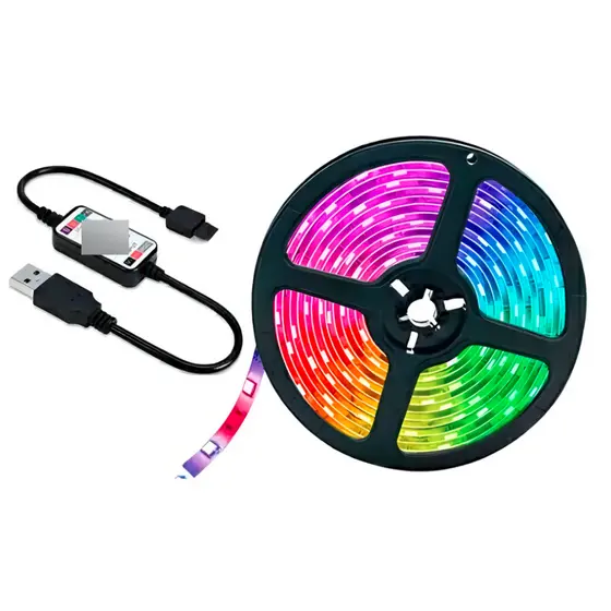Fita Led Usb 5m Resistente Para Sala Quarto Tv Cor da luz Colorida Tensão de operação 5V