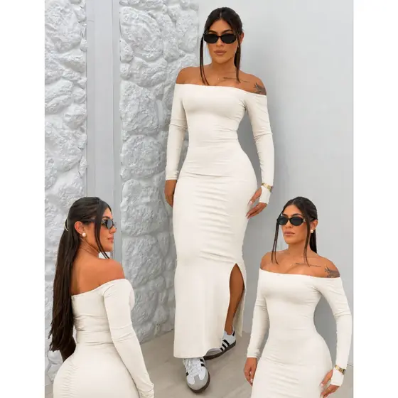 Vestido Longo Feminino Ombro a Ombro