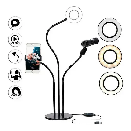 Ring Light com Iluminação LED – Acompanha