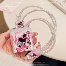 DIY Dos Desenhos Animados Anime Minnie Primavera Cabo Enrolador Protetor Caso Compatível Para iPhone 18W 20 Proteger Dec