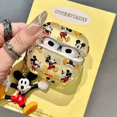 Bonito Dos Desenhos Animados Mickey Caso Para Airpods Pro2 Pro3 4 3 2 1 Sem Fio Bluetooth Fone De Ouvido Pro3 Com Chavei