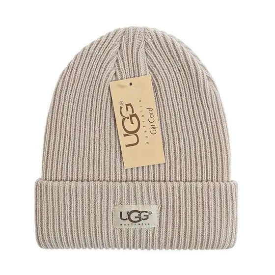 Gorro Unissex Ugg com Punhos de Inverno Retro Curto Sólido Cor Quente