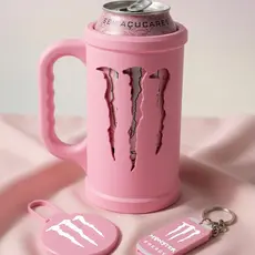 Porta Lata Monster 473 ml + abridor + tampa + Caneca Monster Energetico