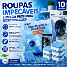 Pastilha para limpeza de máquina de lavar