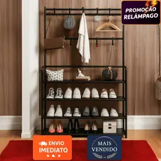 Sapateira Arara 4 Andares Multiuso – Cabideiro e Organizador de Roupas e Sapatos