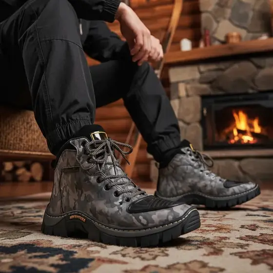 Bota Camuflada Trilha Adventure Motoqueiro Robusta Solado Tratorado Tamanho Especial 38 ao 45