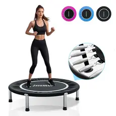 Professional Jump Trampoline With Cover Skirt Diameter 1 M 200kg Gym Elastic Fitness Residential Black with Reinforcemen