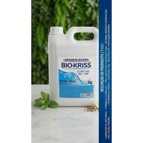 Cloro em Gel 5 Litros Limpeza Profunda Bio kriss