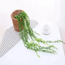 Planta Artificial Pendente Suculenta 78cm Verde Folhagem Decorativa Realista Para Vaso Suspenso Casa Jardim