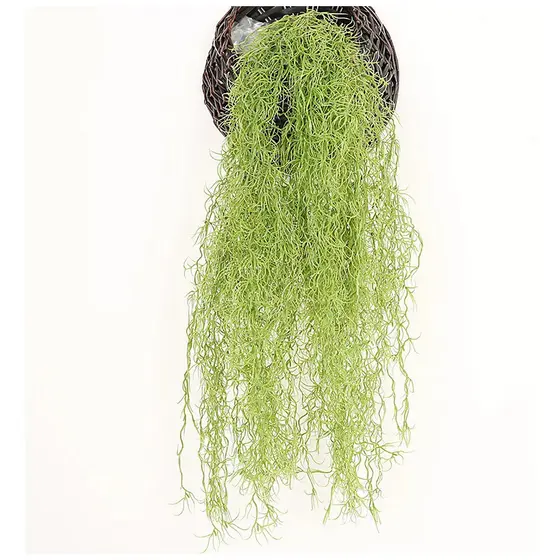 Planta Artificial Pendente Fina 80cm Verde Folhagem Decorativa Realista Para Vaso Suspenso Casa Jardim