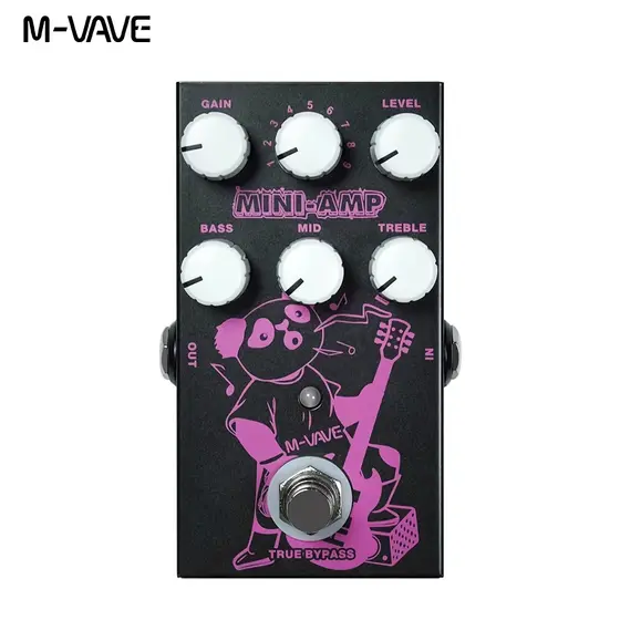 Pedal de efeitos para guitarra elétrica M-VAVE DC 9V 3-gear EQ Adjuster Pedal portátil multiefeitos para guitarra 9-gear