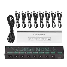 Fonte de alimentação para pedal de efeito de guitarra M-vave 8 saídas CC isoladas/saída USB de 5 V para proteção de 9 V