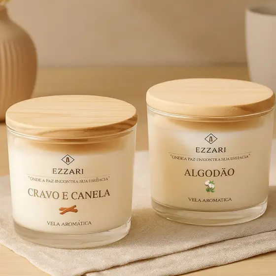 Velas Aromáticas Artesanal Perfumada Decorativa Presente Lembrancinha 100g e 70g Cera de Coco