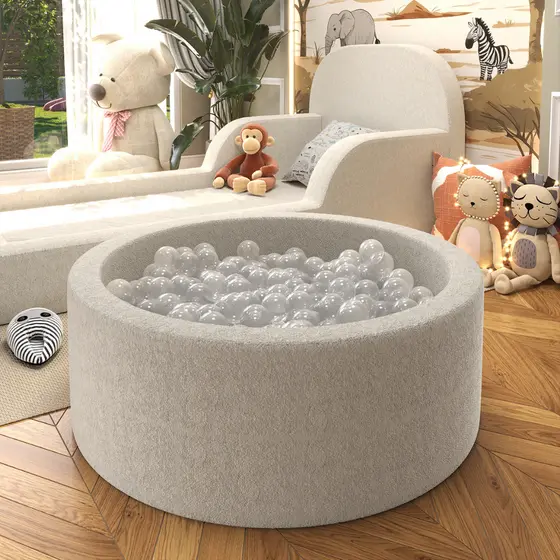 Piscina de Bolinha de espuma acolchoada divertida cor bege infantil criança e bebê - sem bolinhas